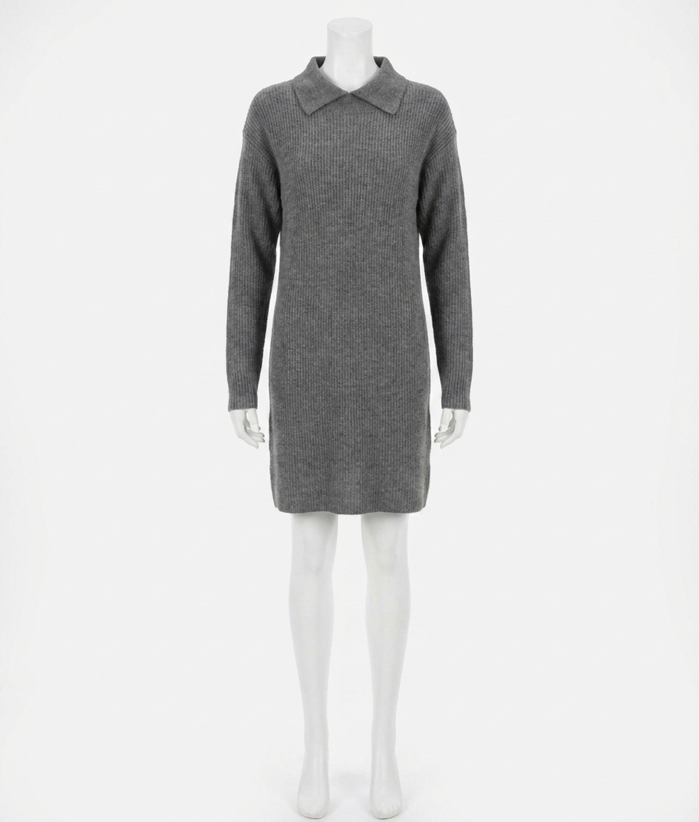 NEW MOLLY BRACKEN rib knit tube dress in dark grey